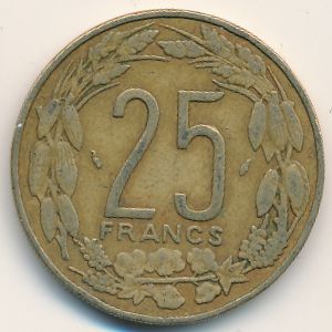 Центральная Африка, 25 франков (1975 г.)