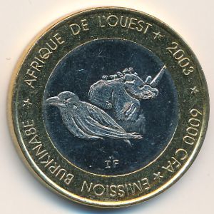 Буркина Фасо., 6000 франков КФА (2003 г.)