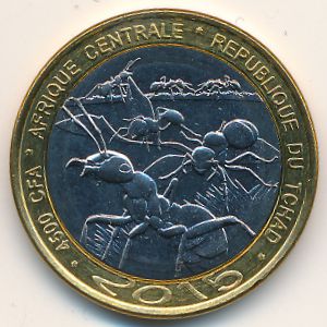 Чад., 4500 франков КФА (2015 г.)