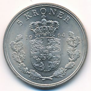 Дания, 5 крон (1964 г.)