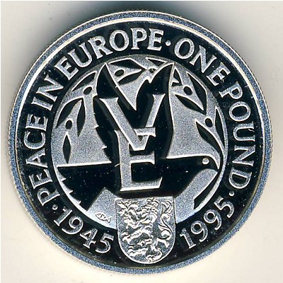 Alderney, 1 pound, 1995
