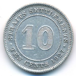 Straits Settlements, 10 cents, 1927
