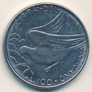Ватикан, 100 лир (1976 г.)