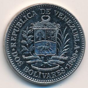 Venezuela, 2 bolivares, 1989