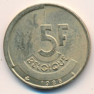 Бельгия, 5 франков (1986 г.)