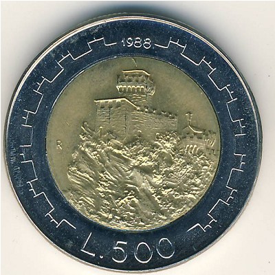 Сан-Марино, 500 лир (1988 г.)