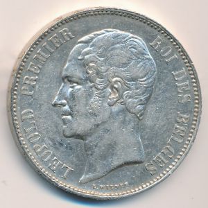 Бельгия, 5 франков (1865 г.)