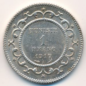 Тунис, 1 франк (1917 г.)