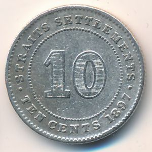 Стрейтс-Сетлментс, 10 центов (1897 г.)