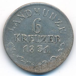 Саксен-Мейнинген, 6 крейцеров (1831 г.)