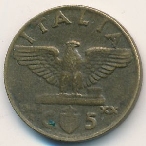 Италия, 5 чентезимо (1942 г.)