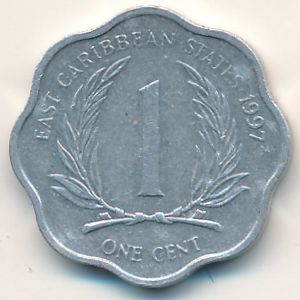 Восточные Карибы, 1 цент (1997 г.)
