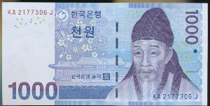 Южная Корея, 1000 вон (2007 г.)
