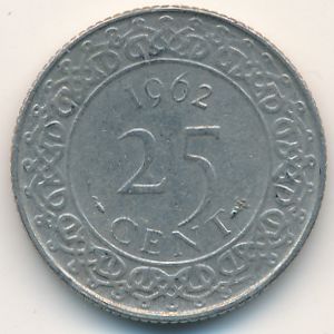 Суринам, 25 центов (1962 г.)