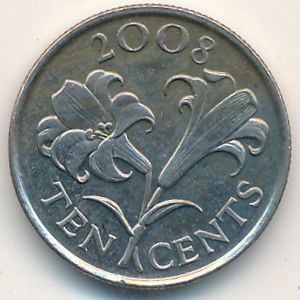 Бермудские острова, 10 центов (2008 г.)