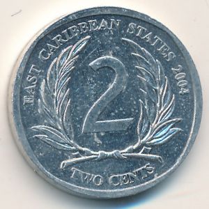 Восточные Карибы, 2 цента (2004 г.)