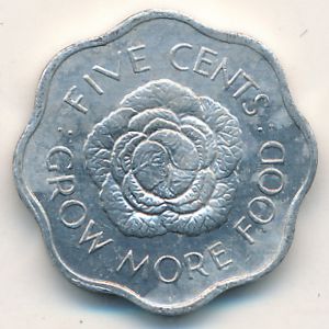 Сейшелы, 5 центов (1972 г.)