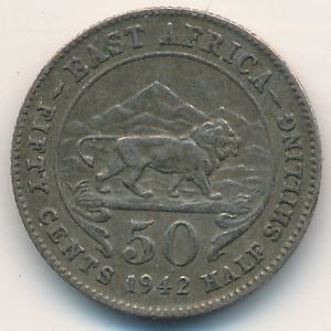 Восточная Африка, 50 центов (1942 г.)