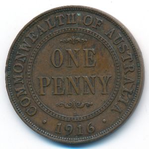 Австралия, 1 пенни (1916 г.)