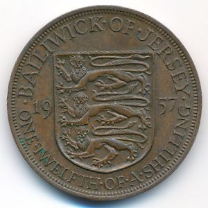 Джерси, 1/12 шиллинга (1957 г.)