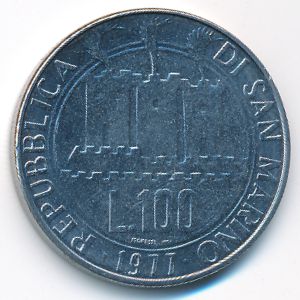 San Marino, 100 lire, 1977