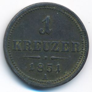 Австрия, 1 крейцер (1851 г.)