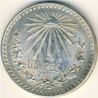 Mexico, 1 peso, 1920–1945