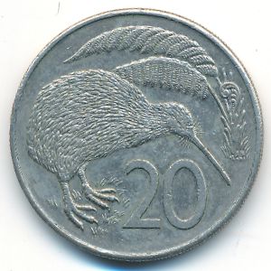 New Zealand, 20 cents, 1982