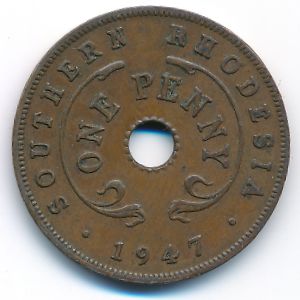Southern Rhodesia, 1 penny, 1947
