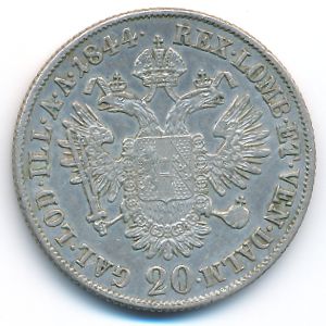 Австрия, 20 крейцеров (1844 г.)