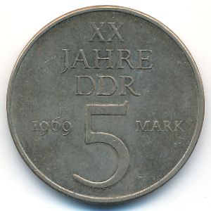 German Democratic Republic, 5 mark, 1969