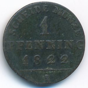 Пруссия, 1 пфеннинг (1822 г.)