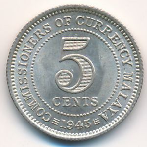 Малайя, 5 центов (1945 г.)