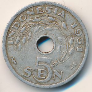 Индонезия, 5 сен (1951 г.)