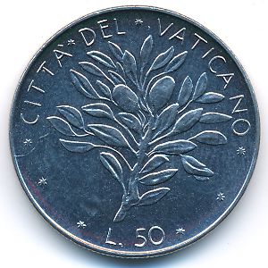 Ватикан, 50 лир (1974 г.)