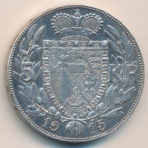 Лихтенштейн, 5 крон (1915 г.)