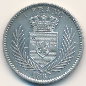 Свободный штат Конго, 1 франк (1887 г.)