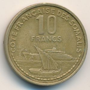 French Somaliland, 10 francs, 1965