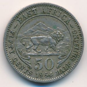 Восточная Африка, 50 центов (1954 г.)