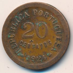 Португалия, 20 сентаво (1924 г.)