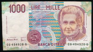 Италия, 1000 лир (1990 г.)