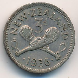Новая Зеландия, 3 пенса (1936 г.)