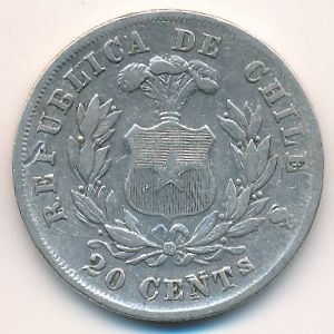 Чили, 20 сентаво (1878 г.)