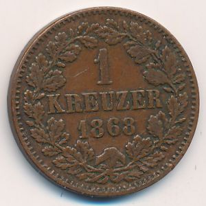 Баден, 1 крейцер (1868 г.)