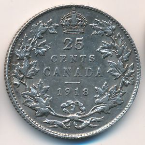 Канада, 25 центов (1918 г.)
