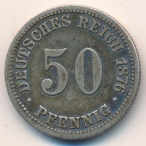 Германия, 50 пфеннигов (1876 г.)