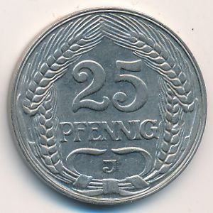 Германия, 25 пфеннигов (1910 г.)