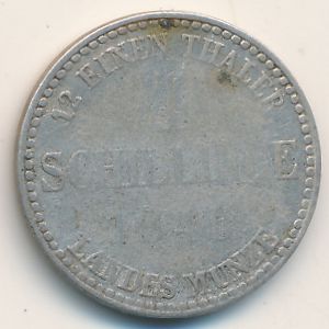 Мекленбург-Штрелиц, 4 шиллинга (1846 г.)