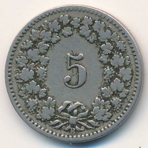 Швейцария, 5 раппенов (1895 г.)