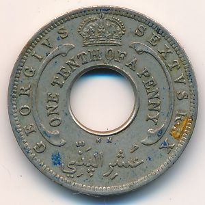 British West Africa, 1/10 penny, 1949–1950